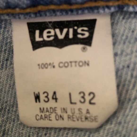 VTG Levis 554 Relaxed 90s Jeans Mens 34x32 Baggy Wide Leg Light Wash USA Made - Picture 8 of 13